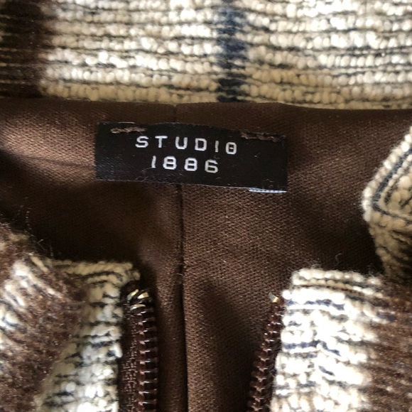 Avon Studio 1886 plaid zip up jacket sweater - Picture 4 of 8